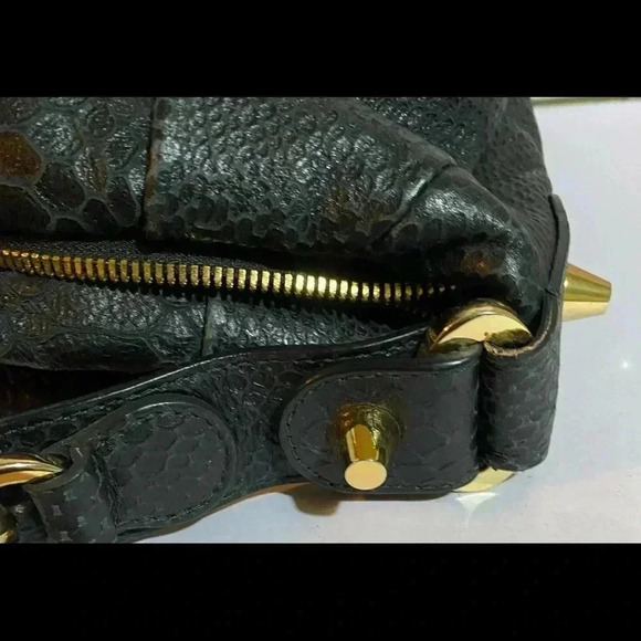 CC skye black reptile leather satchel handbag - Picture 8 of 14